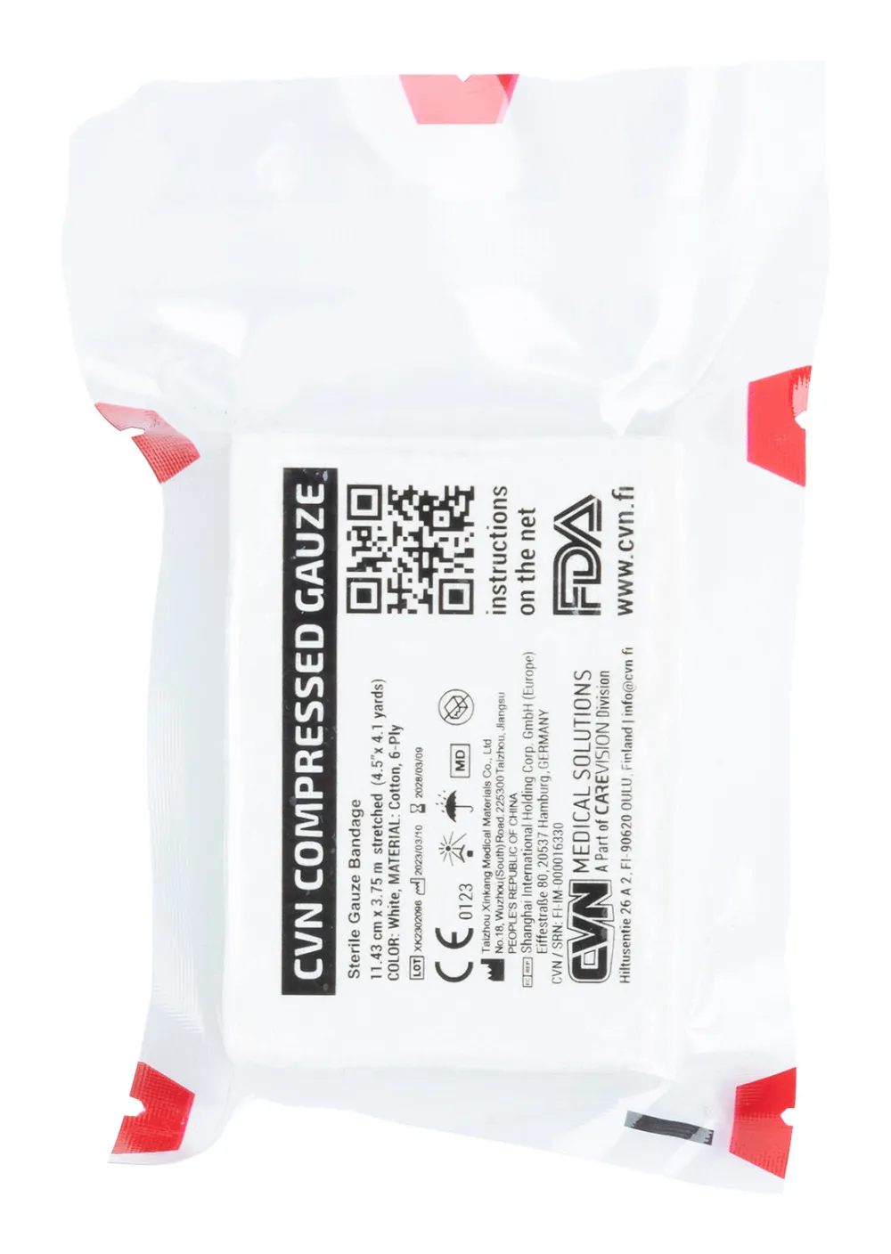 CVN Medical Solutions Ensiapu ^ CVN Compressed Gauze sideharso