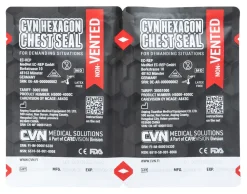 CVN Medical Solutions Ensiapu ^ CVN Hexagon Chest Seal venttiilitön ilmarintasidos, 2-Pack