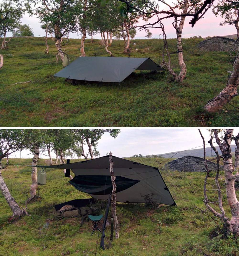 DD Hammocks Majoitteet ^ 3x3 Tarp laavukangas, oliivin