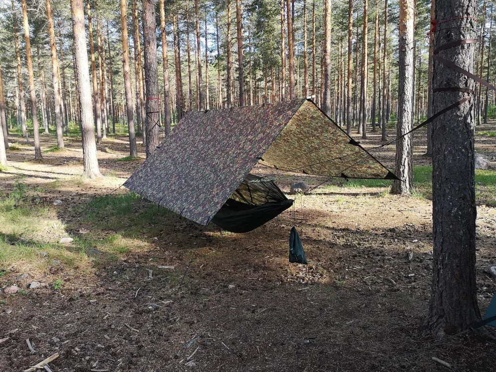DD Hammocks Majoitteet ^ 3x3 Tarp laavukangas, DD Multicam