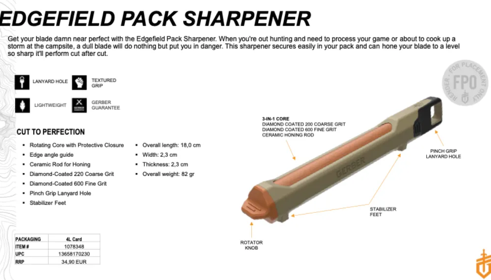 Gerber Teroitusvälineet ^ Edgefield Pack Sharpener teroitin