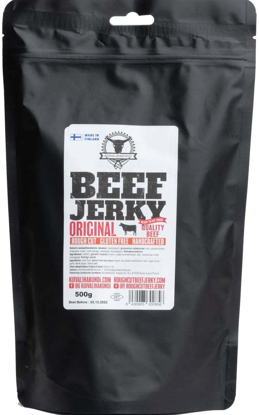 Kuivalihakundi Kuivalihat, Suklaat Ja Naposteltavat ^ Beef Jerky kuivaliha, 500 g