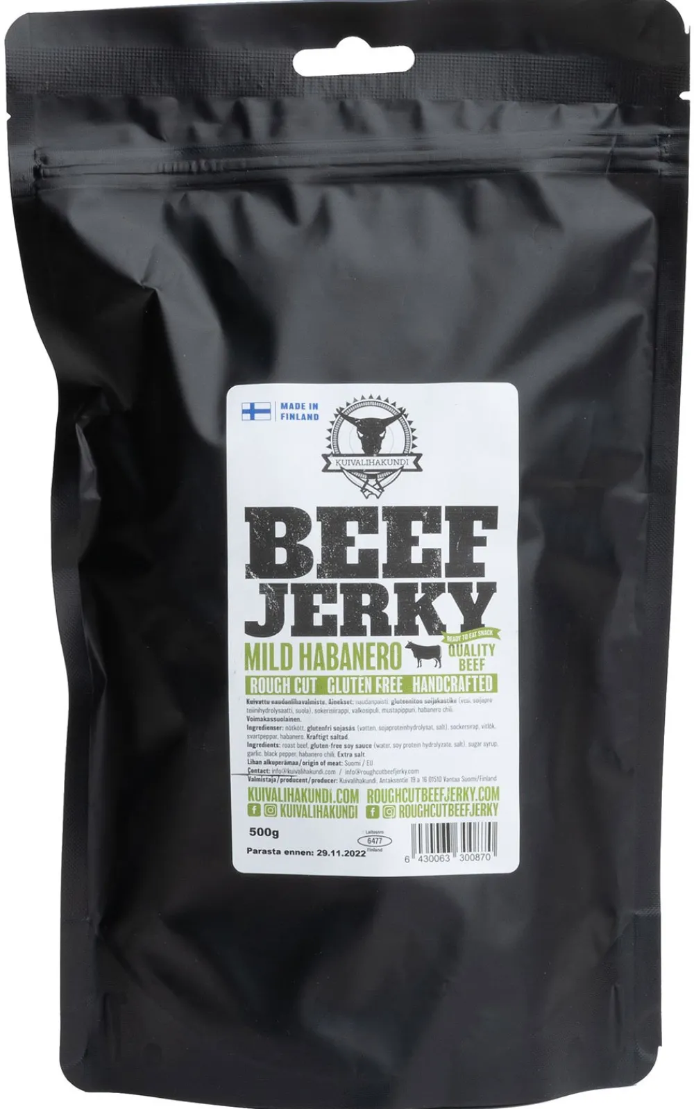 Kuivalihakundi Kuivalihat, Suklaat Ja Naposteltavat ^ Beef Jerky kuivaliha, 500 g