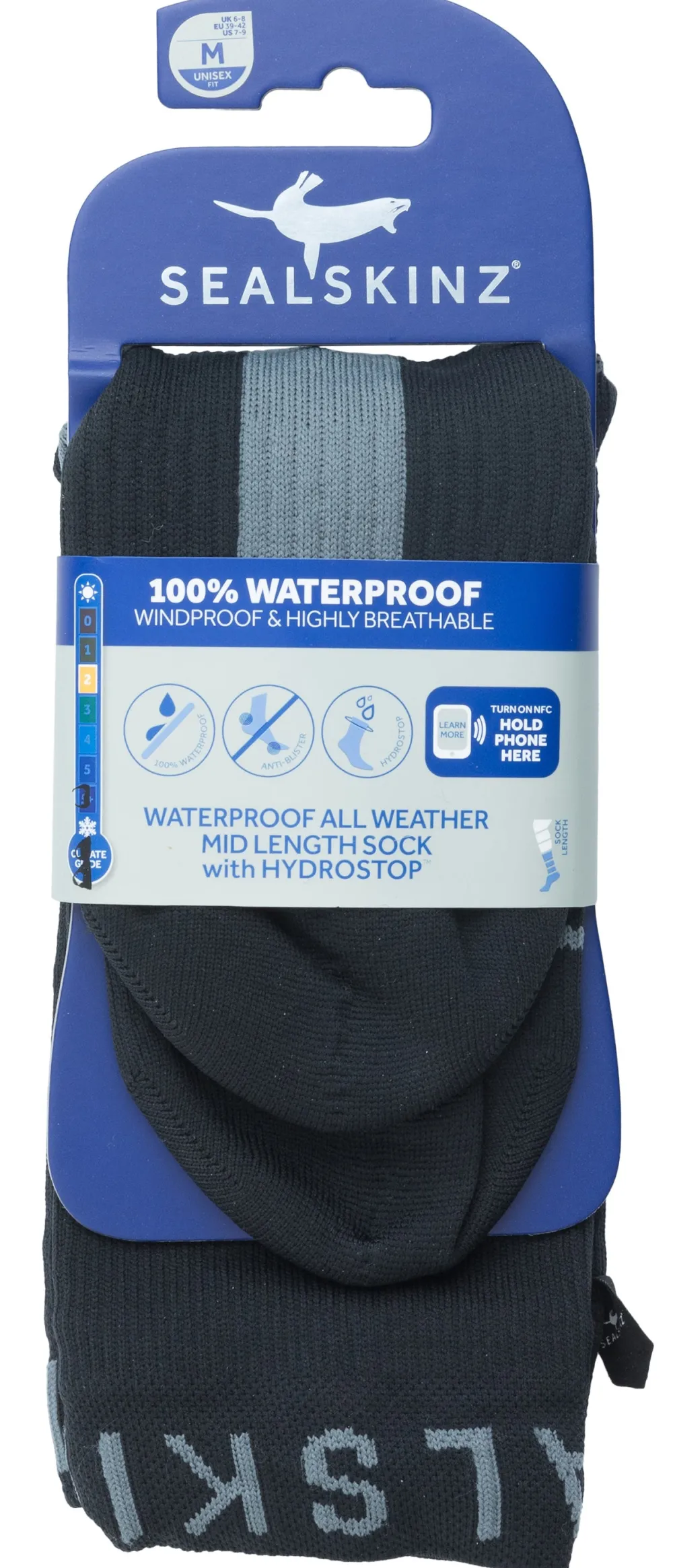 SealSkinz Alusvaatteet ^ Waterproof All Weather Mid-length Sock with Hydrostop kalvosukat