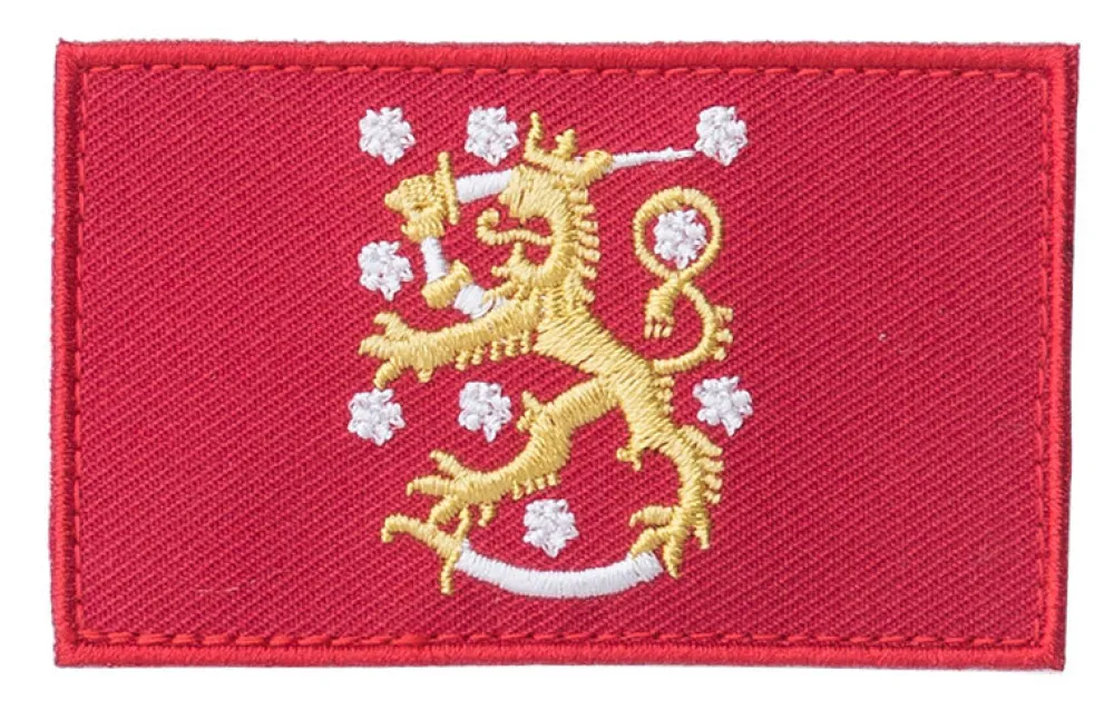 Varusteleka Moraalimerkit Ja Heijastimet ^ Leijonalippu hihalippu, 77 x 47 mm