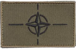 Varusteleka Moraalimerkit Ja Heijastimet ^ NATO hihalippu, 77 x 47 mm